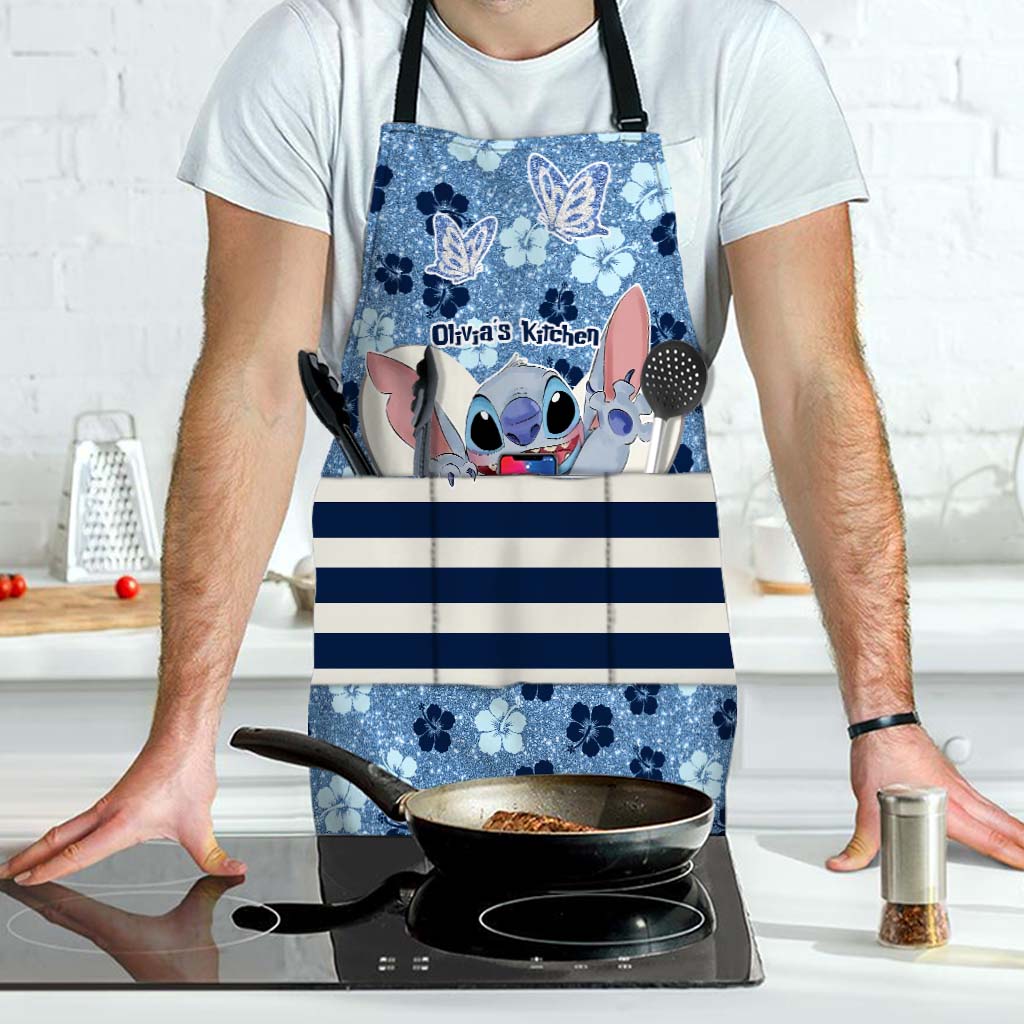 Personalized Floral Ohana Apron Custom Name Gift for Her Apron GradoCreations