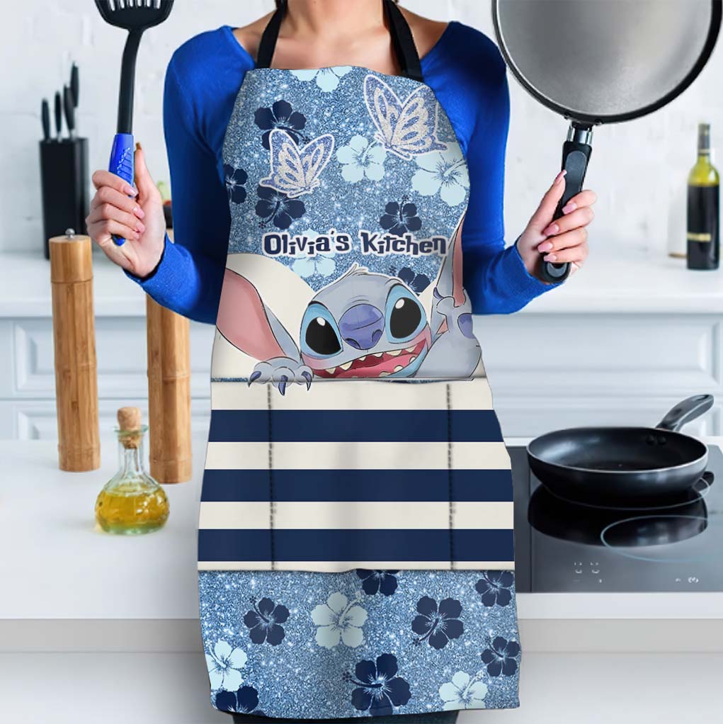 Personalized Floral Ohana Apron Custom Name Gift for Her Apron GradoCreations