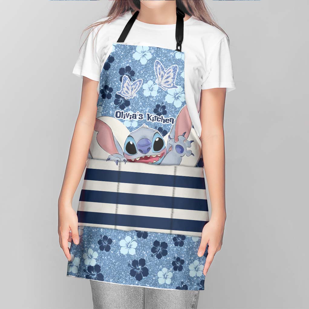 Personalized Floral Ohana Apron Custom Name Gift for Her Apron GradoCreations