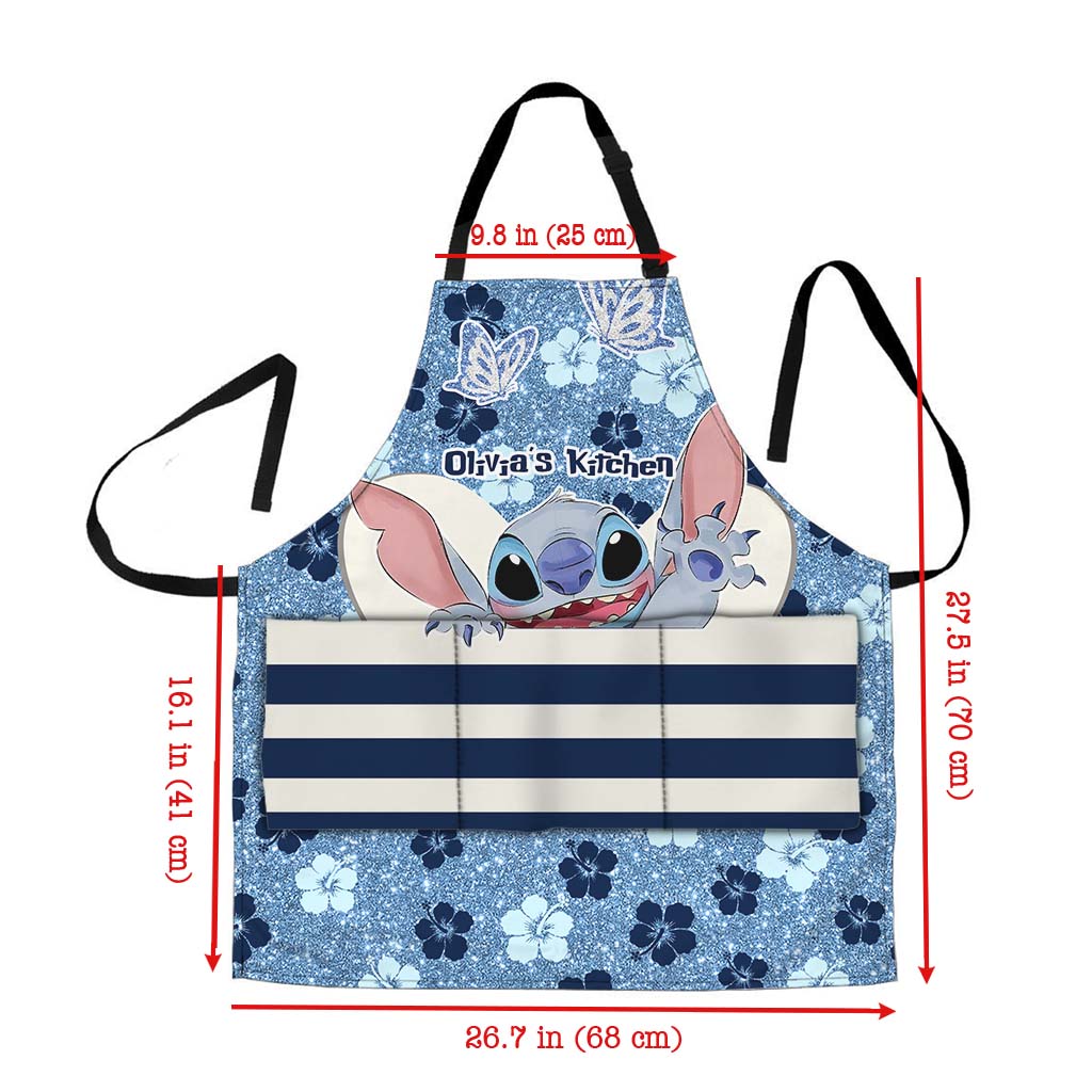 Personalized Floral Ohana Apron Custom Name Gift for Her Apron GradoCreations