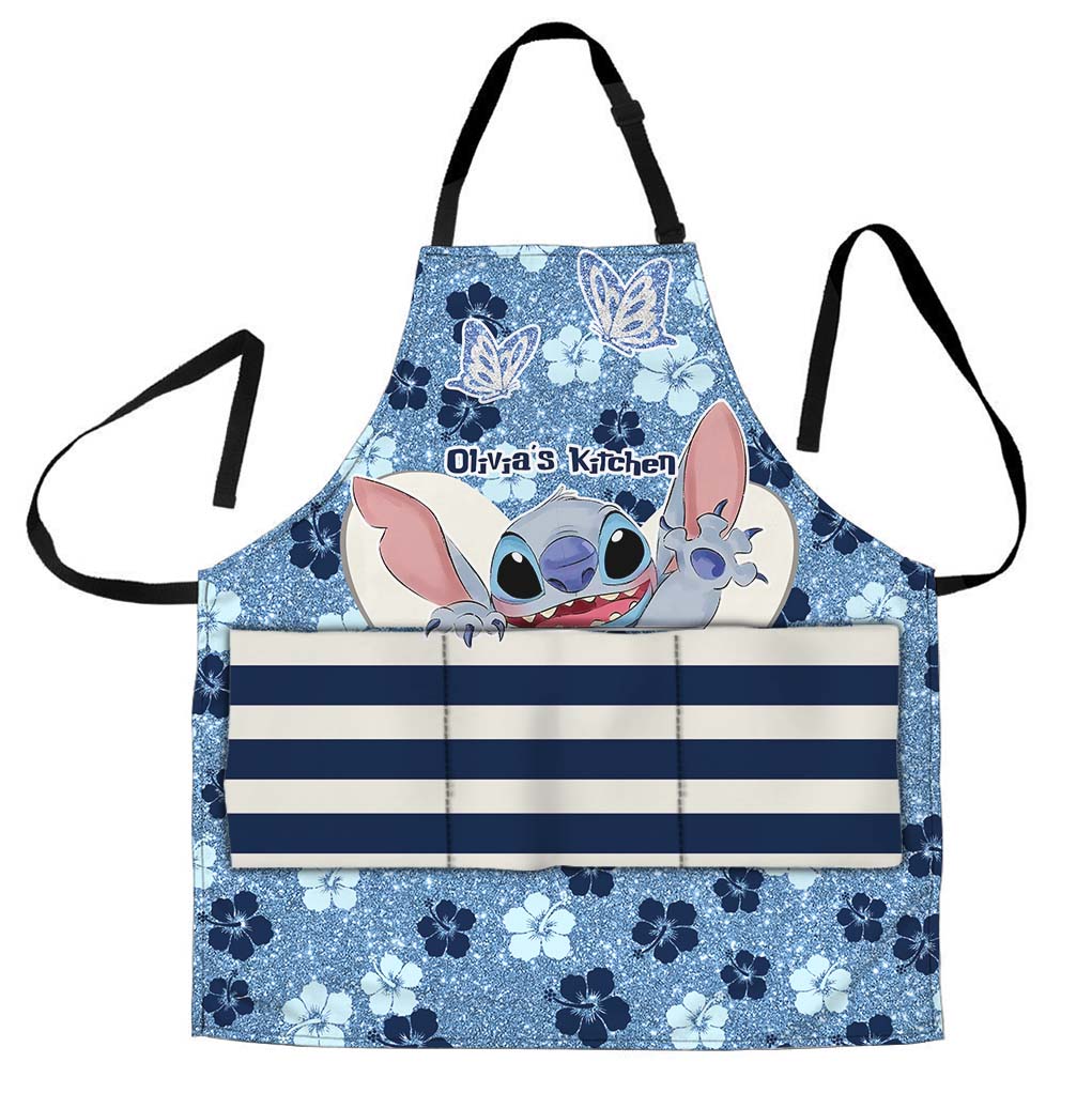 Personalized Floral Ohana Apron Custom Name Gift for Her Apron GradoCreations