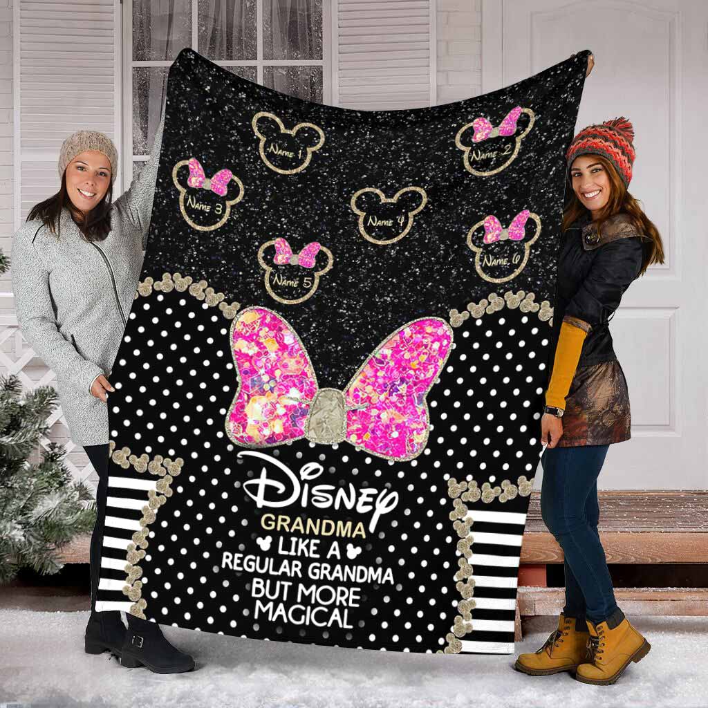 Personalized Disney Grandma Mouse Blanket Custom Names Gift Blanket GradoCreations