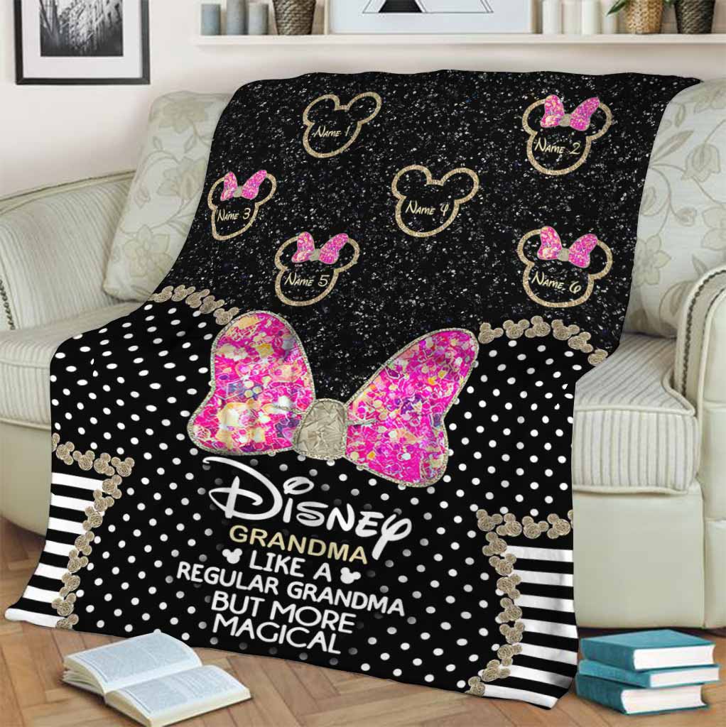 Personalized Disney Grandma Mouse Blanket Custom Names Gift Blanket GradoCreations
