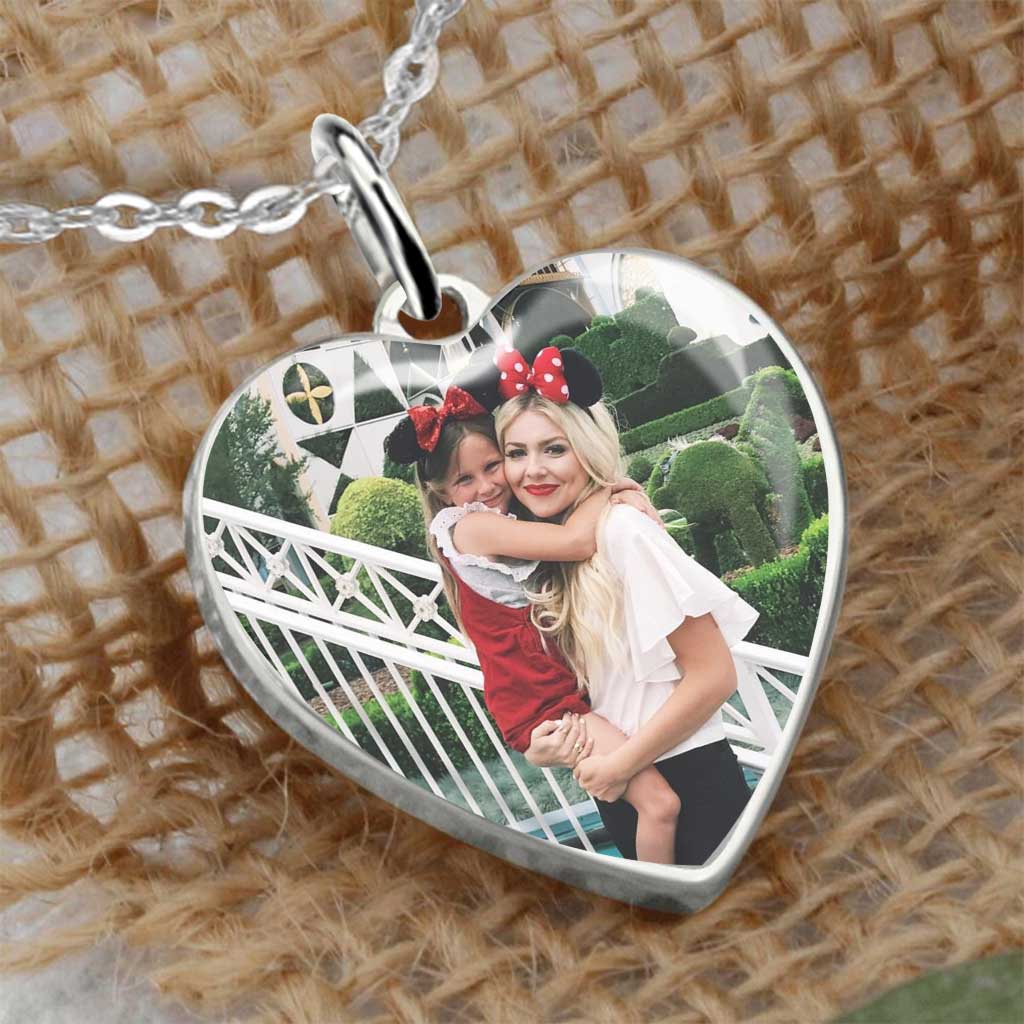 Personalized Heart Pendant Necklace Custom Photo Gift for Mom Heart Pendant Necklace GradoCreations