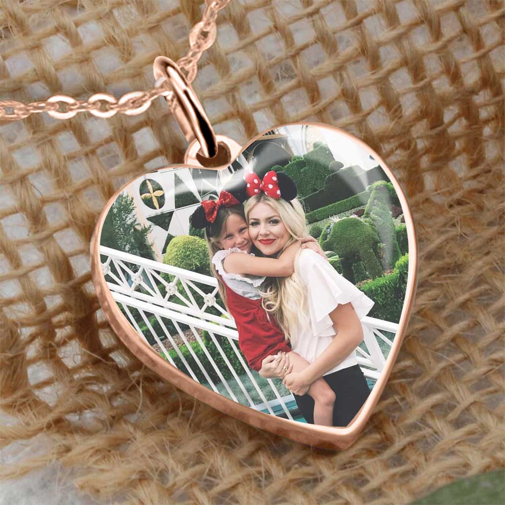 Personalized Heart Pendant Necklace Custom Photo Gift for Mom Heart Pendant Necklace GradoCreations