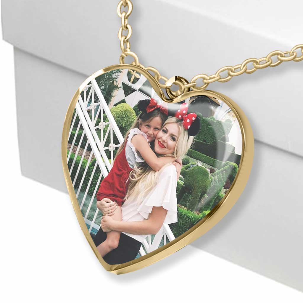 Personalized Heart Pendant Necklace Custom Photo Gift for Mom Heart Pendant Necklace GradoCreations