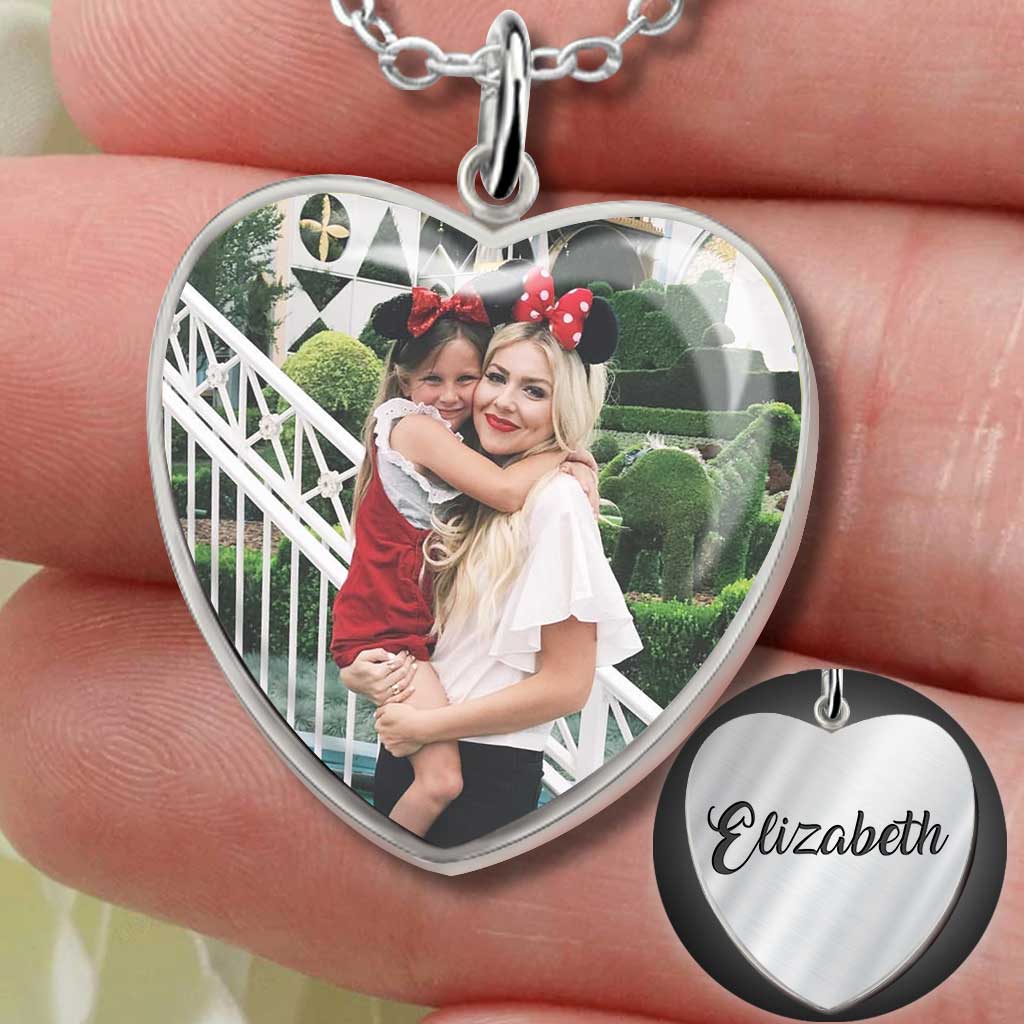 Personalized Heart Pendant Necklace Custom Photo Gift for Mom Heart Pendant Necklace GradoCreations