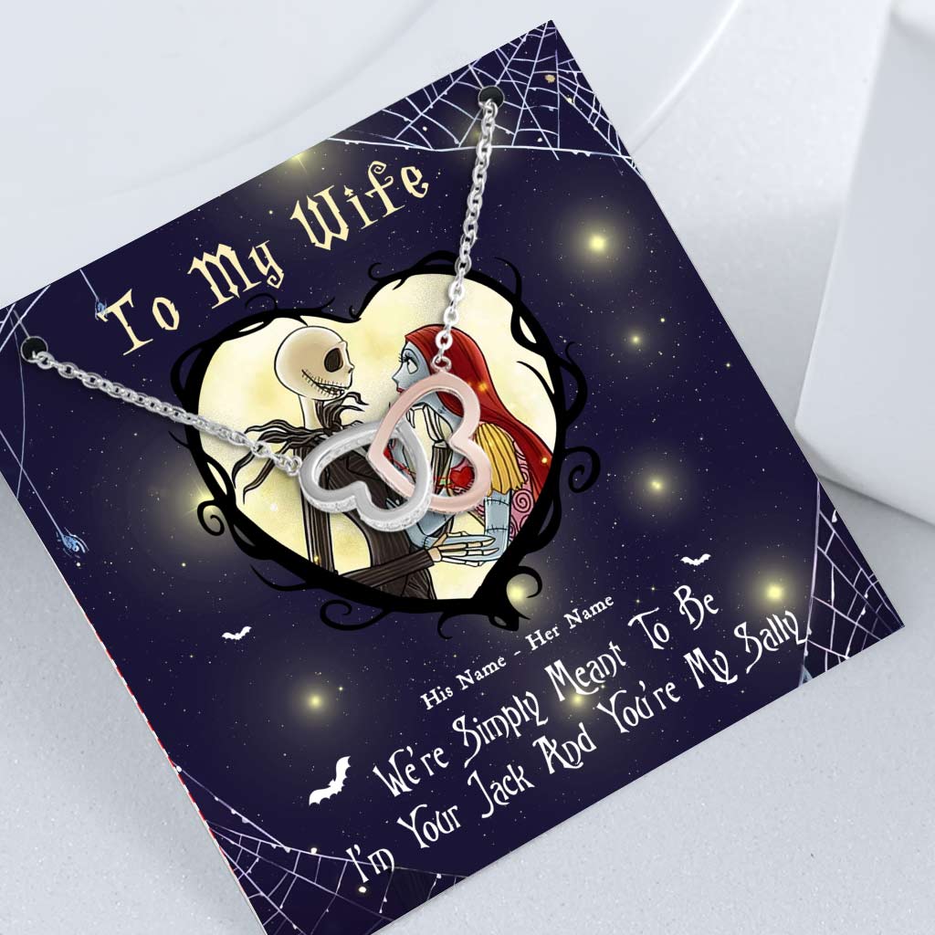 Personalized Sterling Silver Couple Necklace Custom Names Gift Two Hearts Necklace GradoCreations