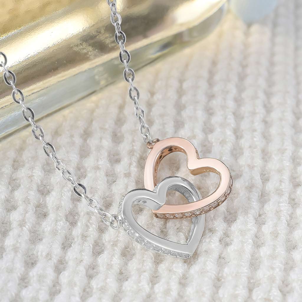 Personalized Sterling Silver Couple Necklace Custom Names Gift Two Hearts Necklace GradoCreations