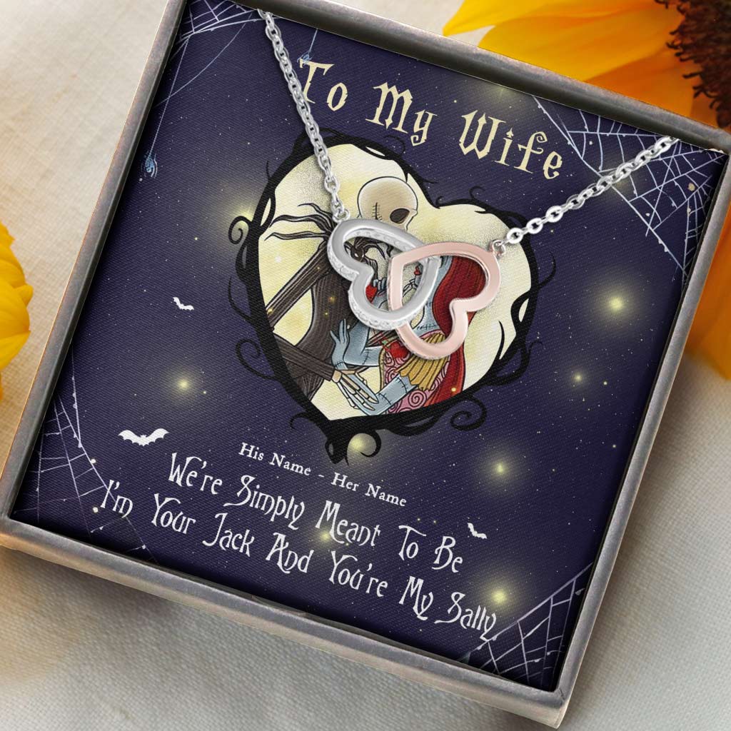 Personalized Sterling Silver Couple Necklace Custom Names Gift Two Hearts Necklace GradoCreations