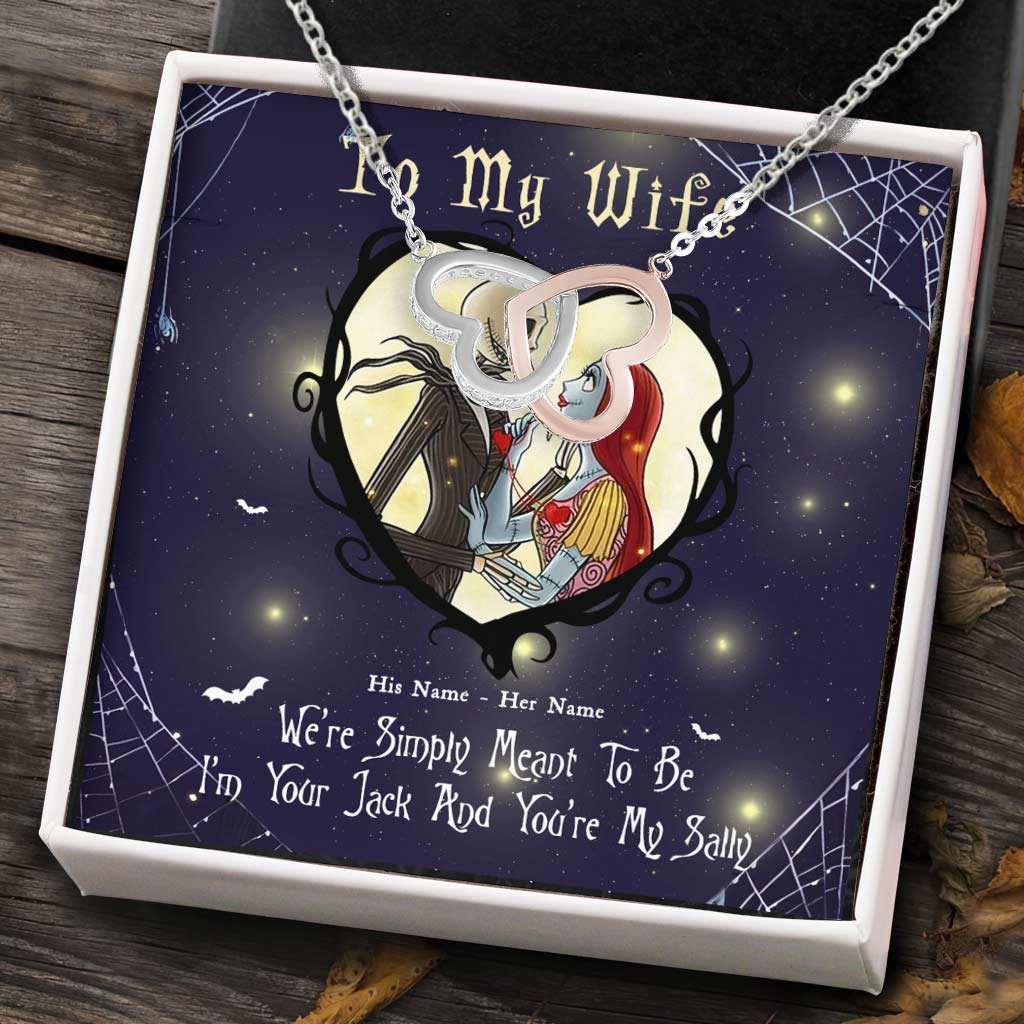 Personalized Sterling Silver Couple Necklace Custom Names Gift Two Hearts Necklace GradoCreations