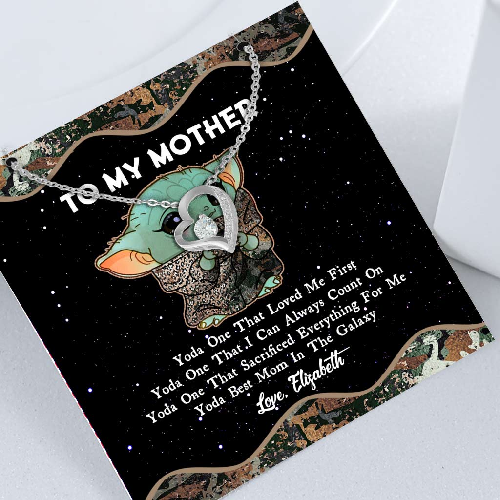 Personalized Yoda Best Mom Necklace Custom Love Jewelry for Mother's Day Forever Love Necklace GradoCreations
