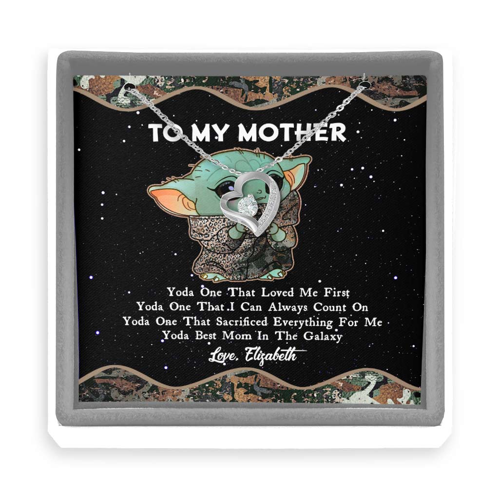 Personalized Yoda Best Mom Necklace Custom Love Jewelry for Mother's Day Forever Love Necklace GradoCreations