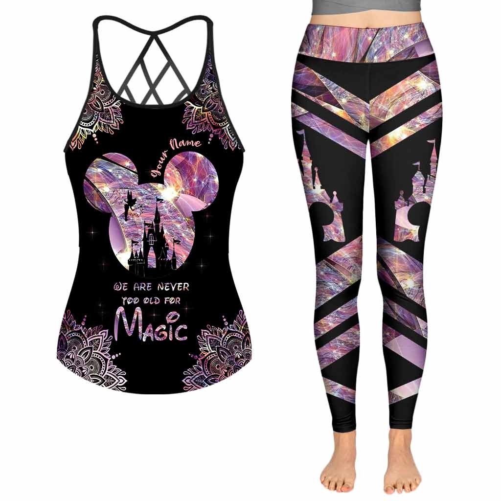 Personalized Magic Themed Cross Tank Top & Leggings Set Cross Tank Top & Leggings GradoCreations