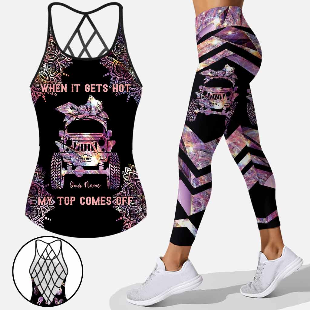 Personalized Car Cross Tank Top & Leggings Custom Name Gift Cross Tank Top & Leggings GradoCreations