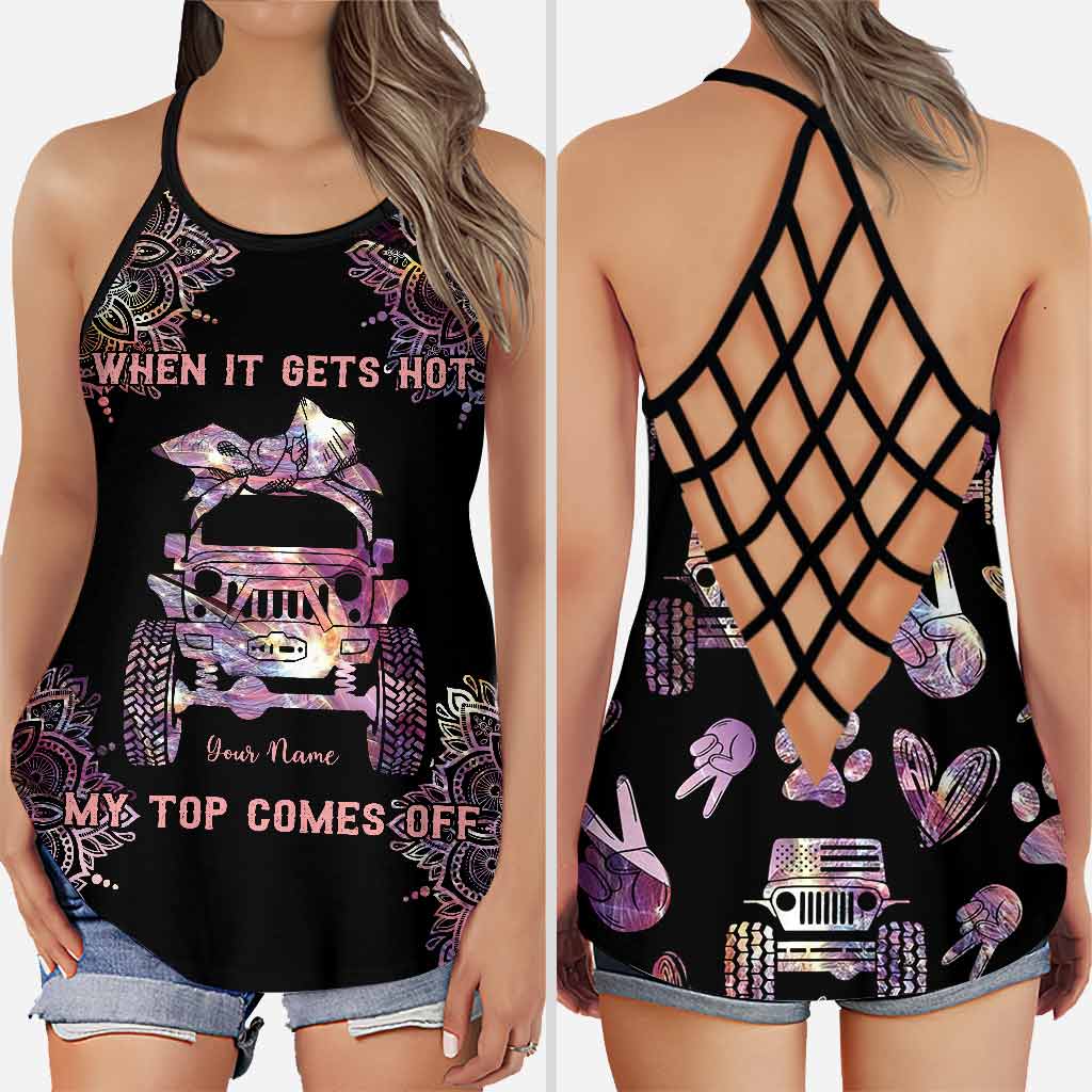 Personalized Car Cross Tank Top & Leggings Custom Name Gift Cross Tank Top & Leggings GradoCreations