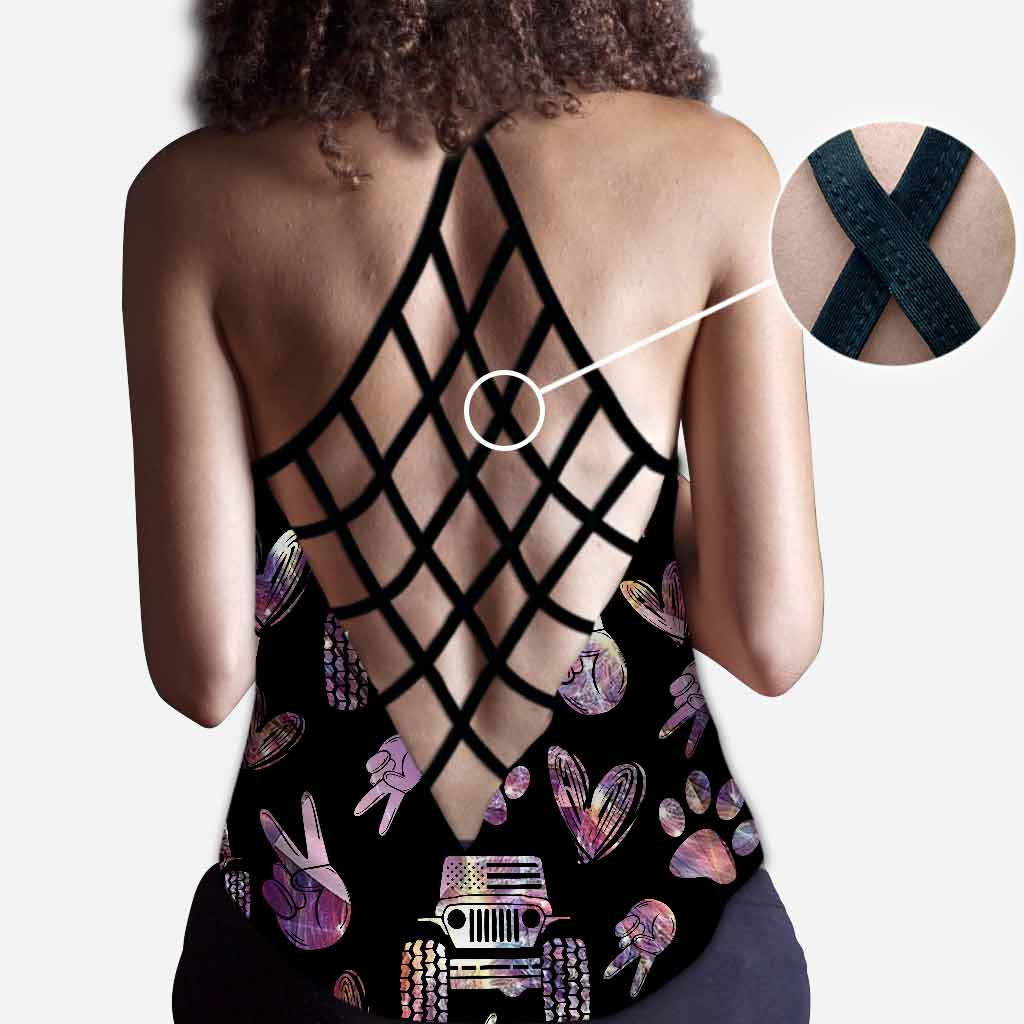 Personalized Car Cross Tank Top & Leggings Custom Name Gift Cross Tank Top & Leggings GradoCreations