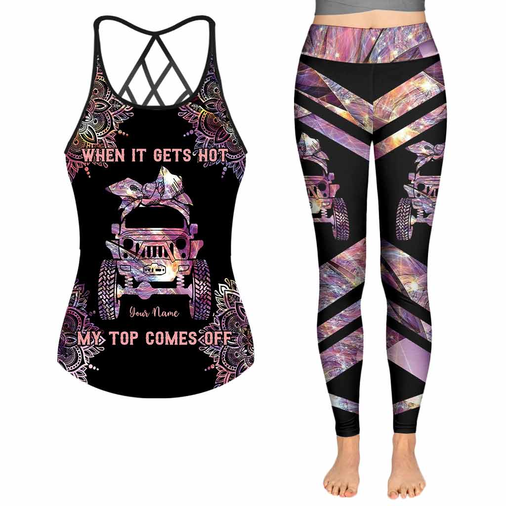 Personalized Car Cross Tank Top & Leggings Custom Name Gift Cross Tank Top & Leggings GradoCreations
