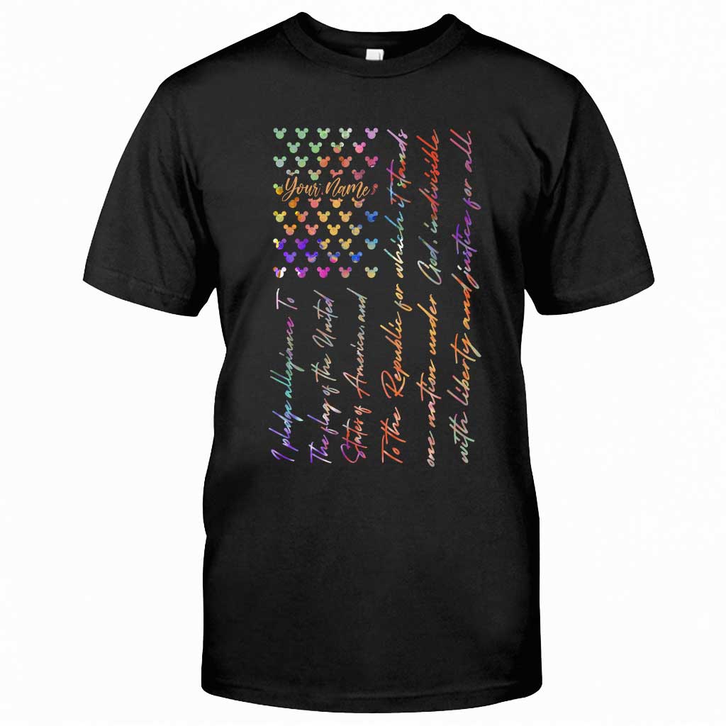 Personalized Mouse Ears Pledge of Allegiance T-shirt & Hoodie for Independence Day T-shirt & Hoodie GradoCreations