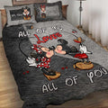 Personalized Mouse Quilt Set Custom Name Bedspread Gift for Couples Quilt Set GradoCreations