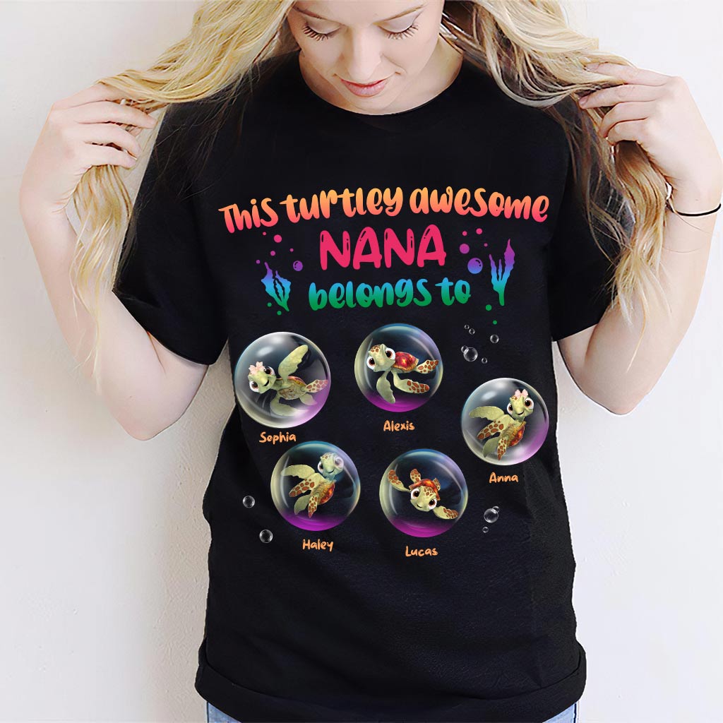 Personalized Turtley Awesome Nana T-shirt Custom Family Gift T-shirt & Hoodie GradoCreations