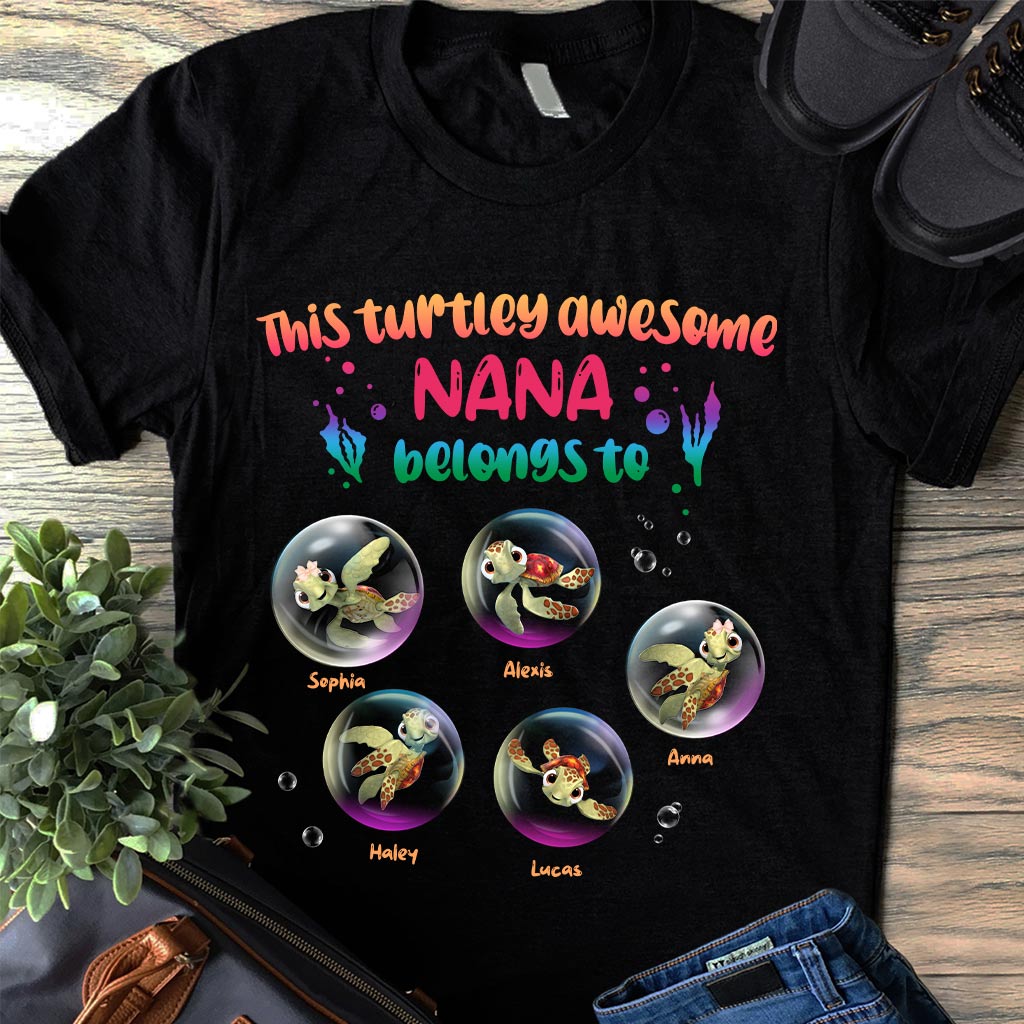 Personalized Turtley Awesome Nana T-shirt Custom Family Gift T-shirt & Hoodie GradoCreations