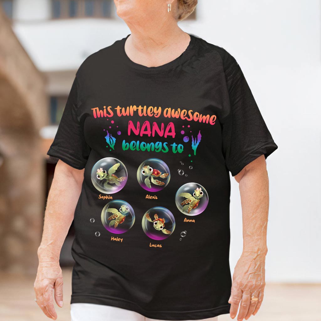 Personalized Turtley Awesome Nana T-shirt Custom Family Gift T-shirt & Hoodie GradoCreations