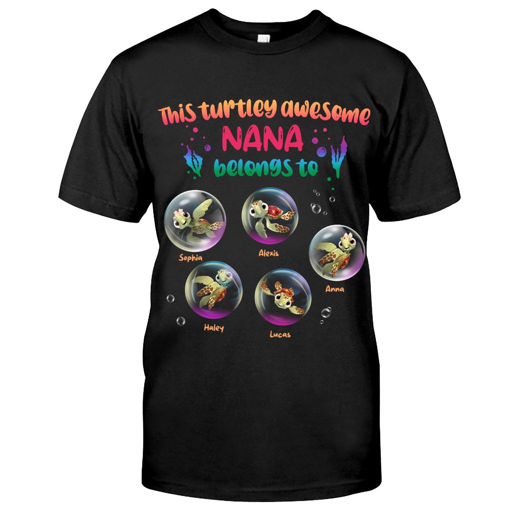 Personalized Turtley Awesome Nana T-shirt Custom Family Gift T-shirt & Hoodie GradoCreations