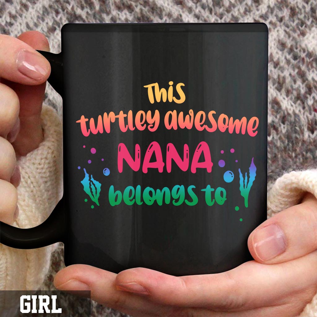 Personalized Turtley Awesome Nana Mug Custom Names Gift Mug GradoCreations