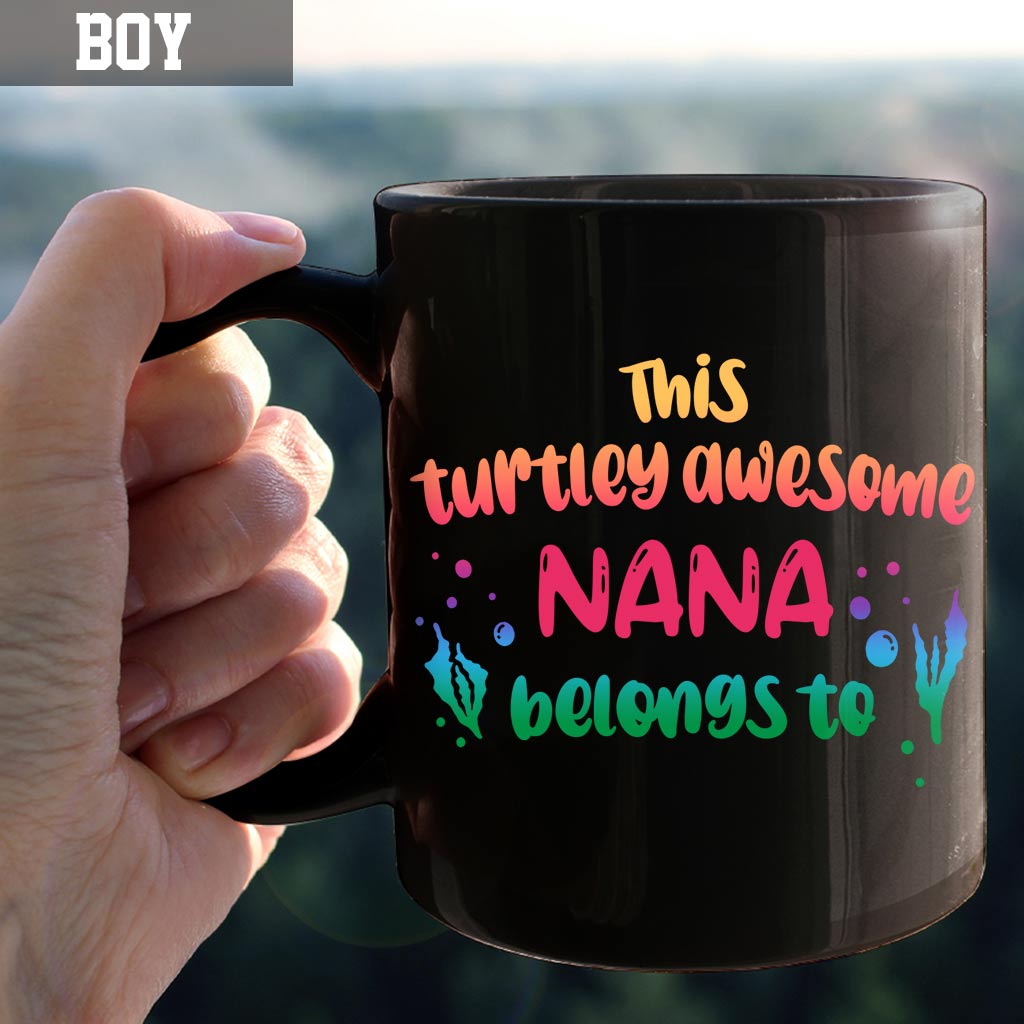 Personalized Turtley Awesome Nana Mug Custom Names Gift Mug GradoCreations