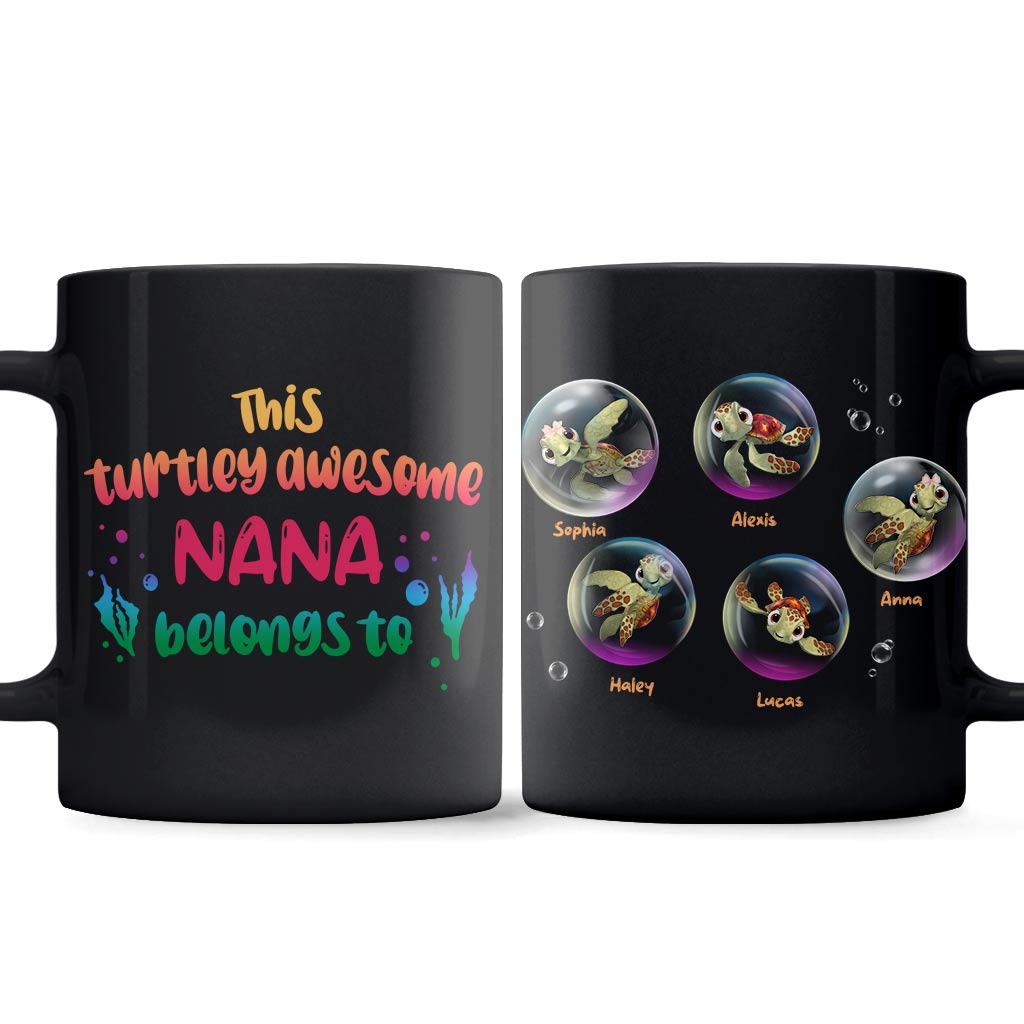 Personalized Turtley Awesome Nana Mug Custom Names Gift Mug GradoCreations