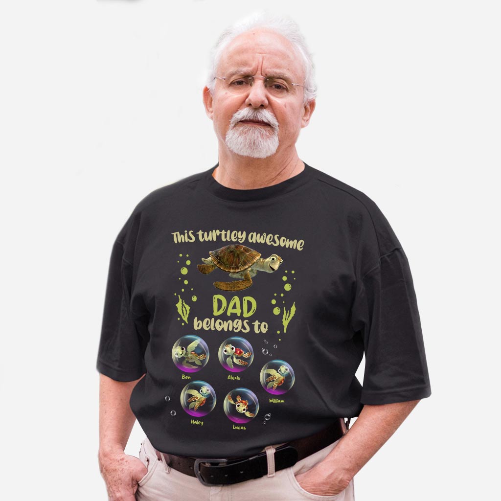 Personalized Turtley Awesome Dad T-shirt & Hoodie Gift T-shirt & Hoodie GradoCreations