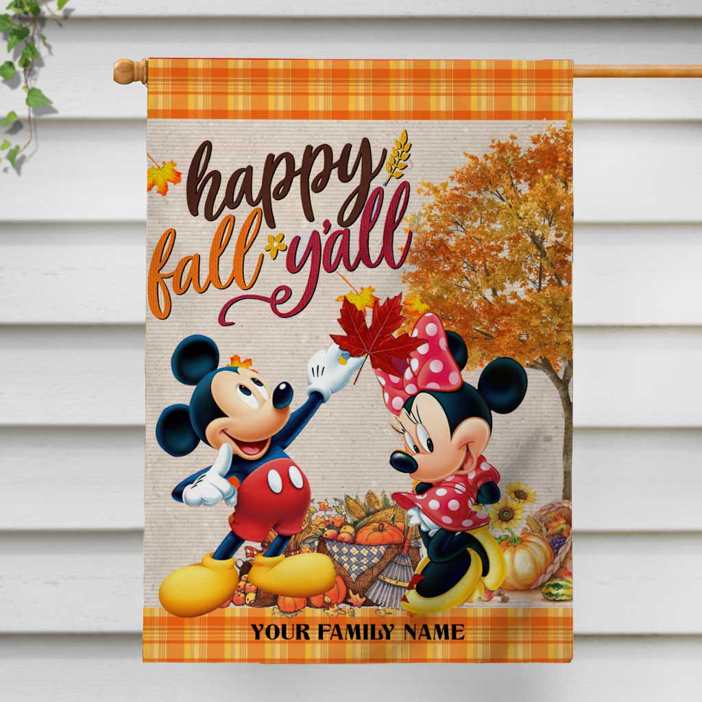 Personalized Fall Mouse House Flag Custom Family Name Gift House Flag GradoCreations