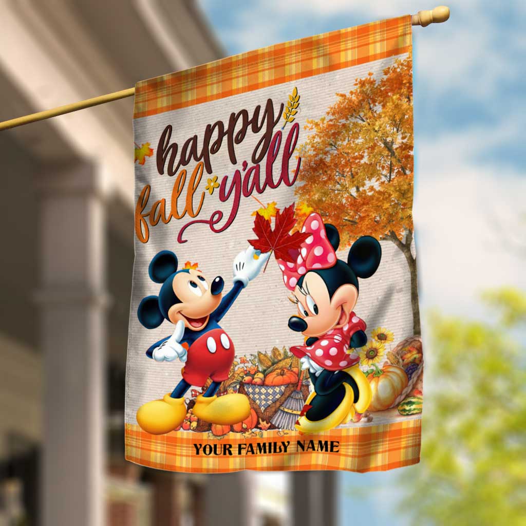 Personalized Fall Mouse House Flag Custom Family Name Gift House Flag GradoCreations