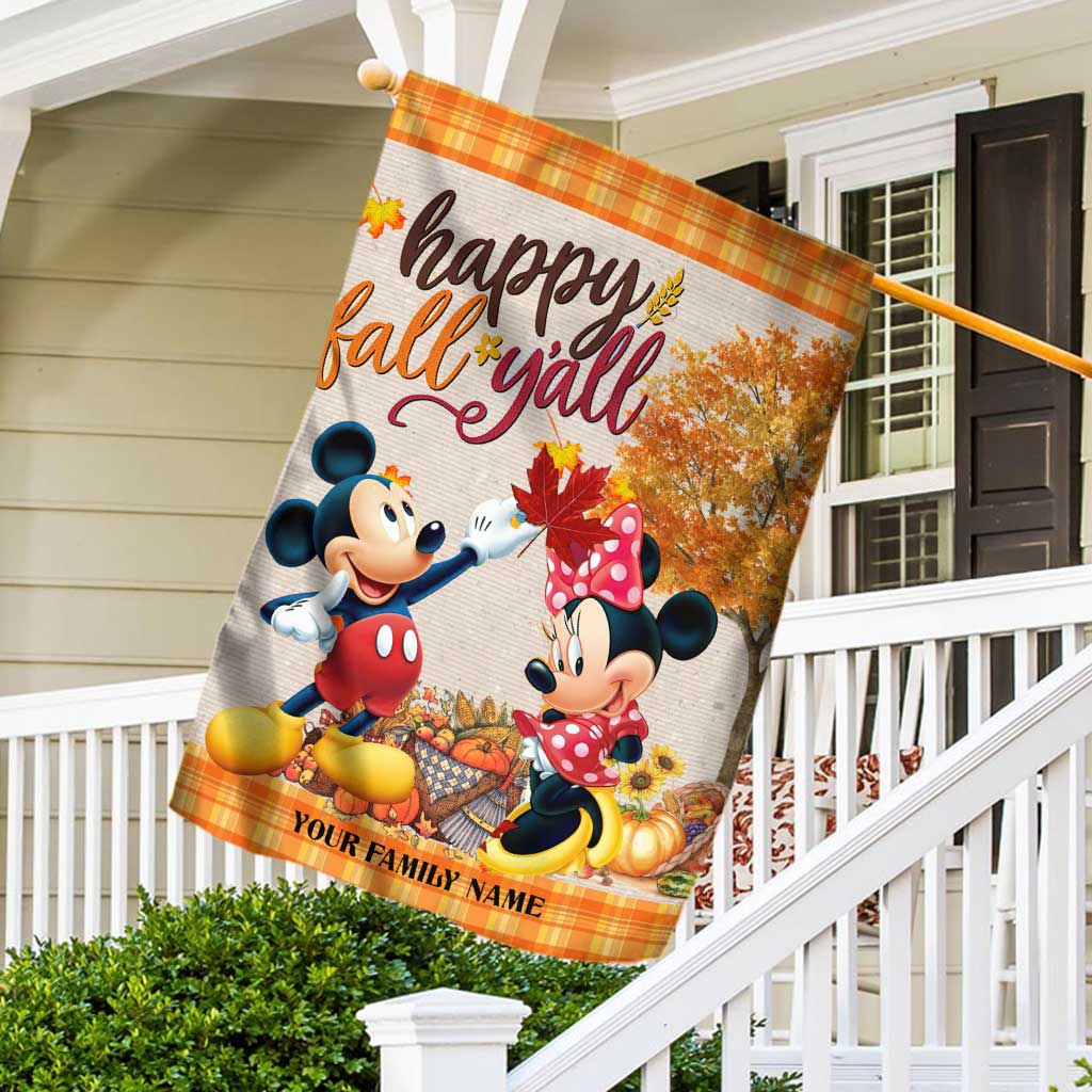 Personalized Fall Mouse House Flag Custom Family Name Gift House Flag GradoCreations