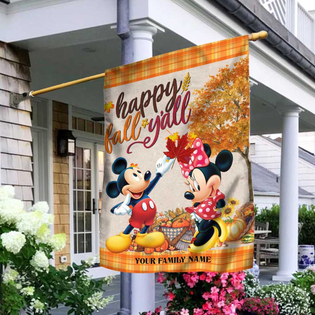 Personalized Fall Mouse House Flag Custom Family Name Gift House Flag GradoCreations