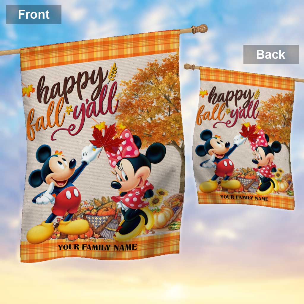 Personalized Fall Mouse House Flag Custom Family Name Gift House Flag GradoCreations