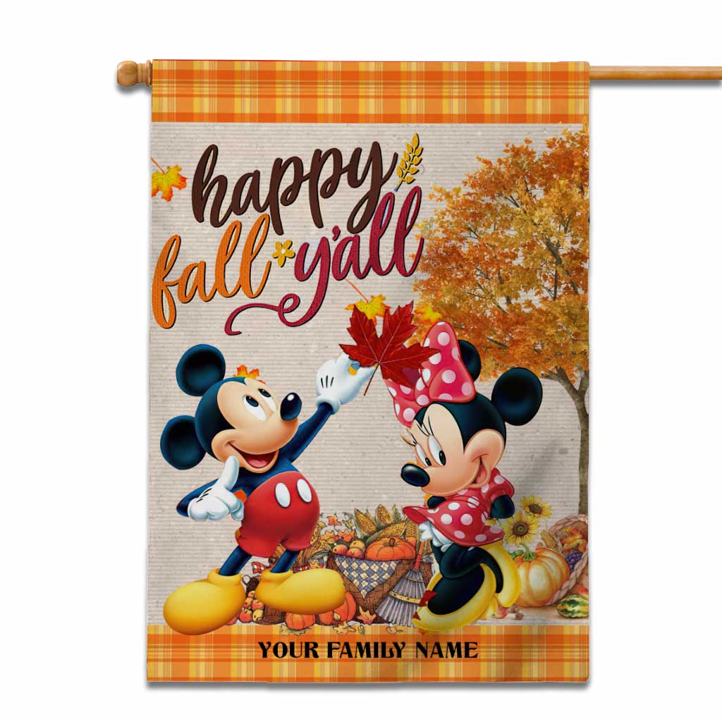 Personalized Fall Mouse House Flag Custom Family Name Gift House Flag GradoCreations