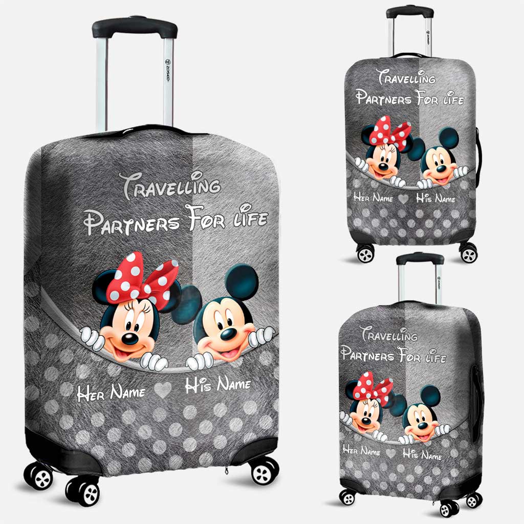 Personalized Luggage Cover for Couples Custom Name Travel Gift Luggage Cover GradoCreations