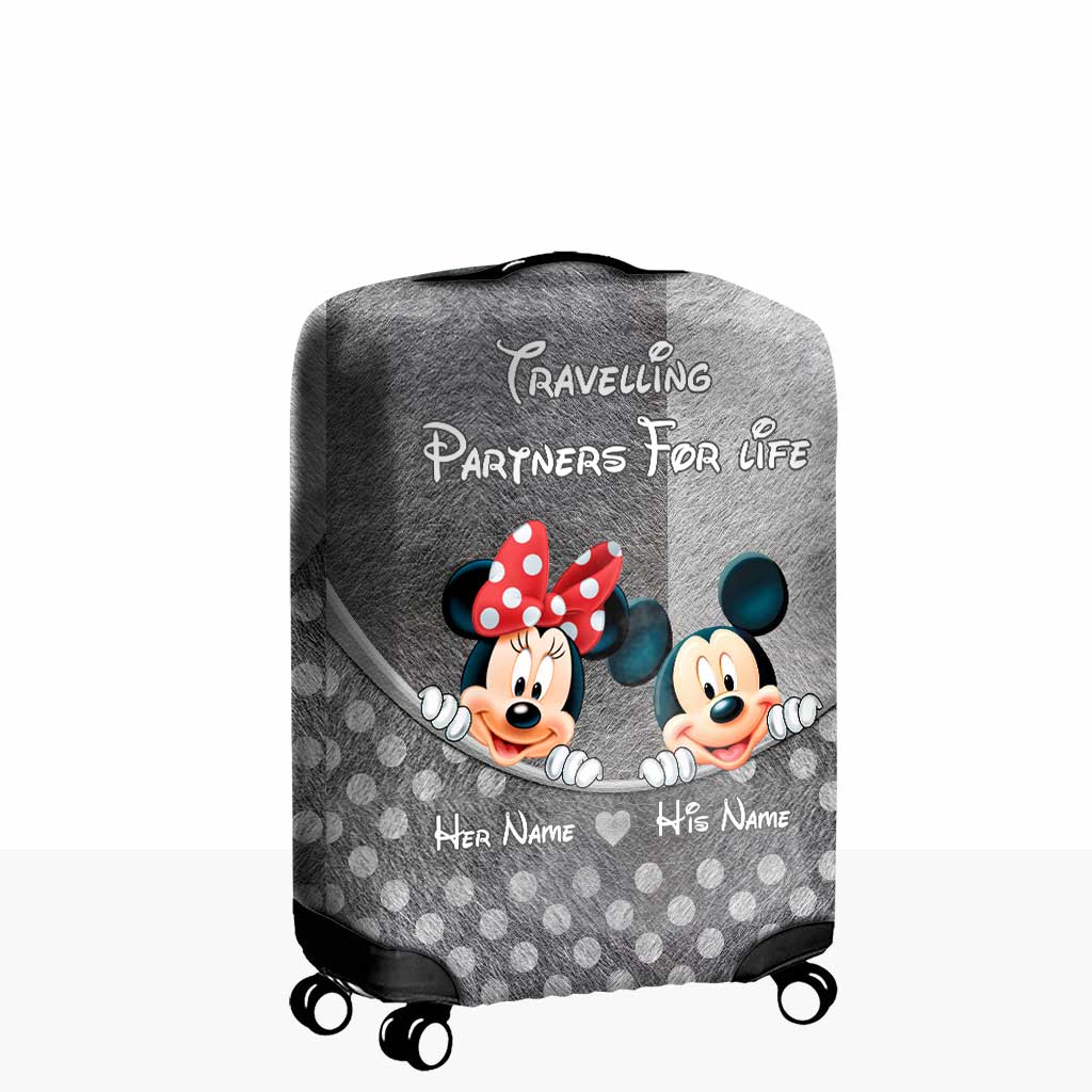 Personalized Luggage Cover for Couples Custom Name Travel Gift Luggage Cover GradoCreations
