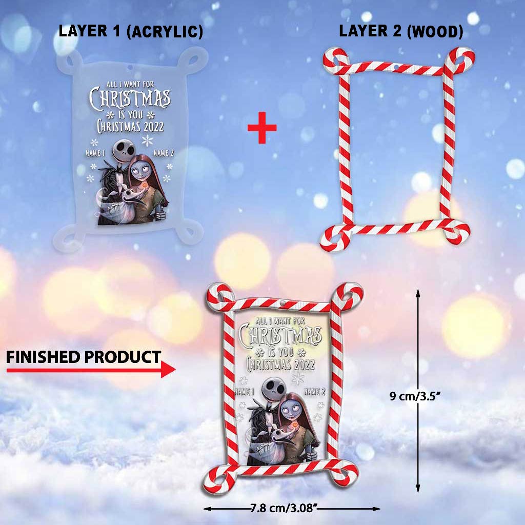 Personalized Christmas Nightmare Layers Mix Ornament Custom Names Gift Layers Mix Ornament GradoCreations