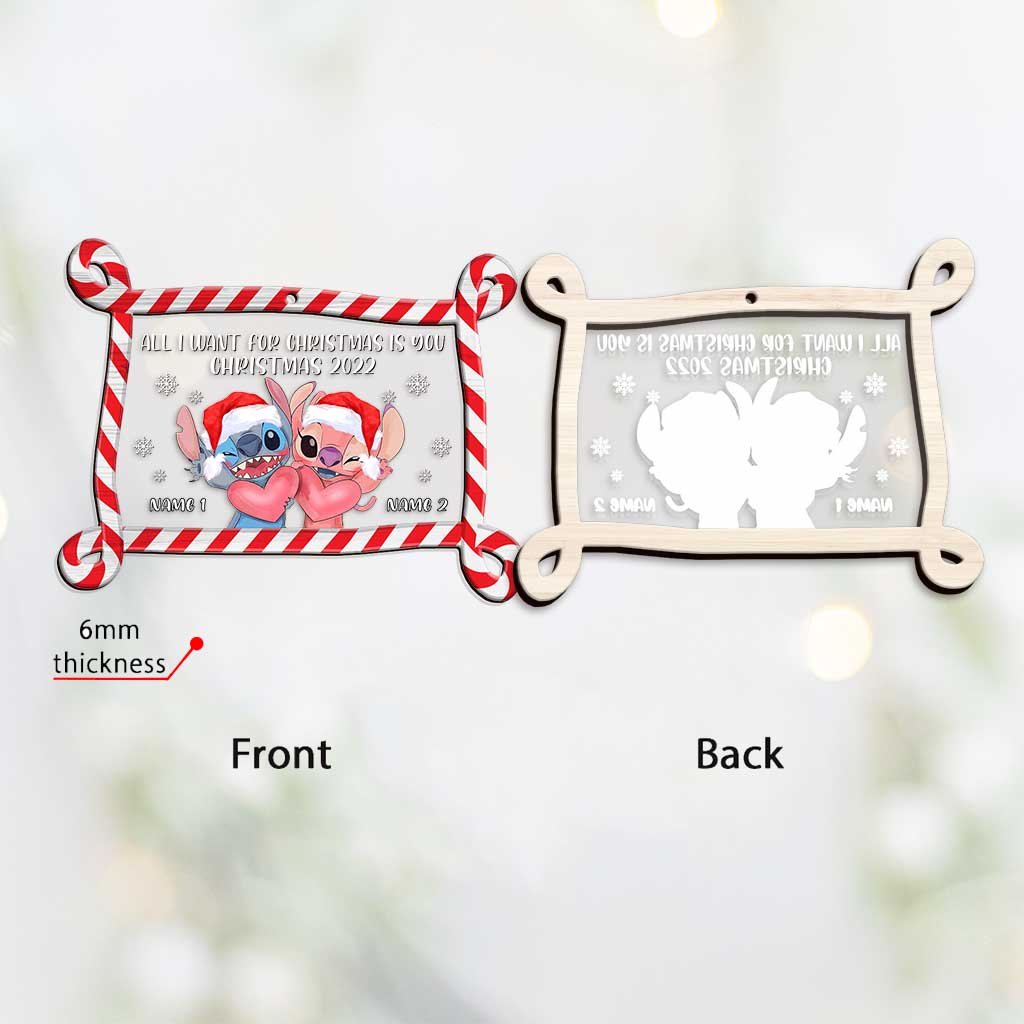 Personalized Ohana Christmas Ornament Custom Names Gift Layers Mix Ornament GradoCreations