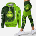 Personalized Grinch Hoodie and Leggings Set for Christmas Hoodie & Leggings GradoCreations