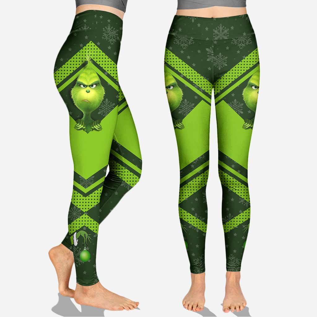 Personalized Grinch Hoodie and Leggings Set for Christmas Hoodie & Leggings GradoCreations