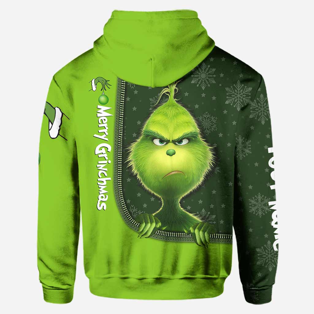 Personalized Grinch Hoodie and Leggings Set for Christmas Hoodie & Leggings GradoCreations