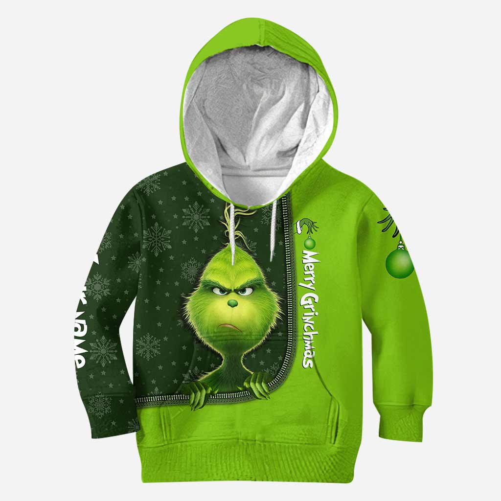Personalized Grinch Hoodie and Leggings Set for Christmas Hoodie & Leggings GradoCreations