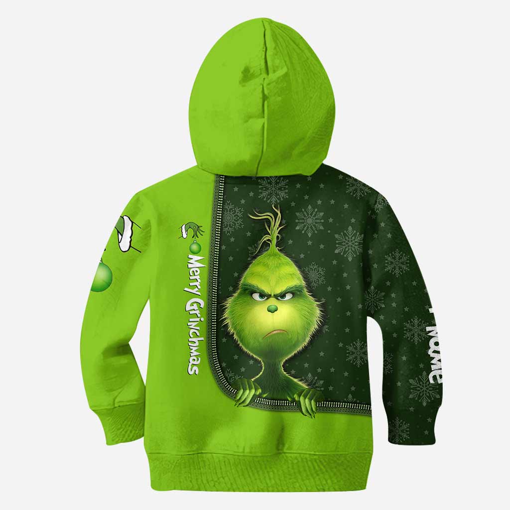Personalized Grinch Hoodie and Leggings Set for Christmas Hoodie & Leggings GradoCreations