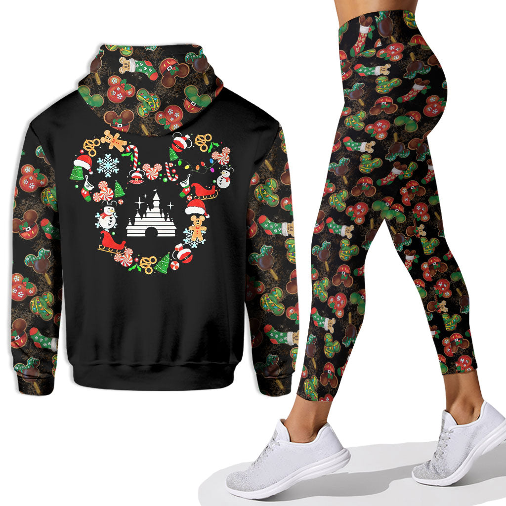 Personalized Christmas Mouse Hoodie and Leggings Set for Women Hoodie & Leggings GradoCreations