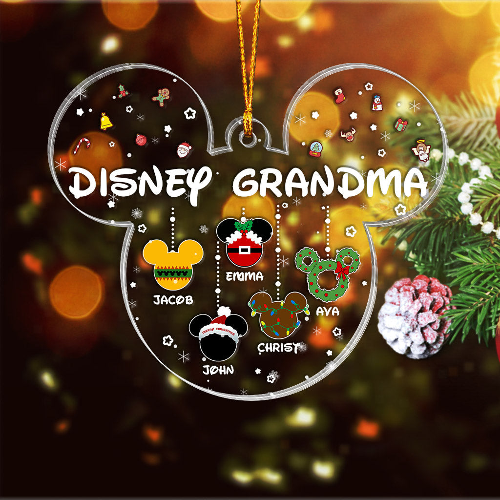 Personalized Christmas Ornament for Grandma with Custom Names One-sided Ornament GradoCreations