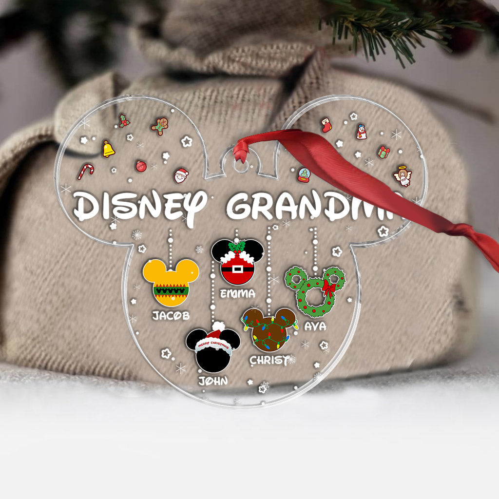 Personalized Christmas Ornament for Grandma with Custom Names One-sided Ornament GradoCreations